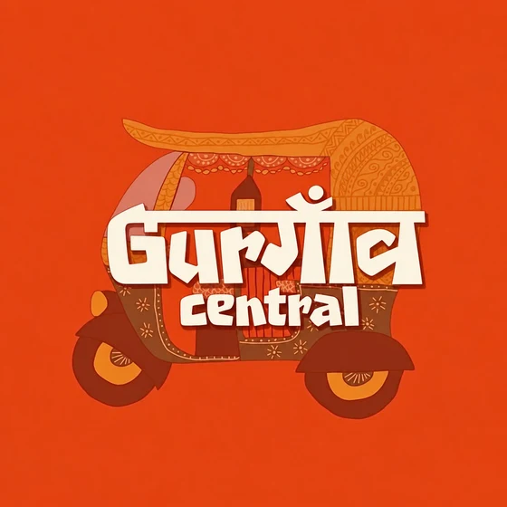 Gurgaon Central logo: a hand-drawn auto-rickshaw with the name in bold lettering